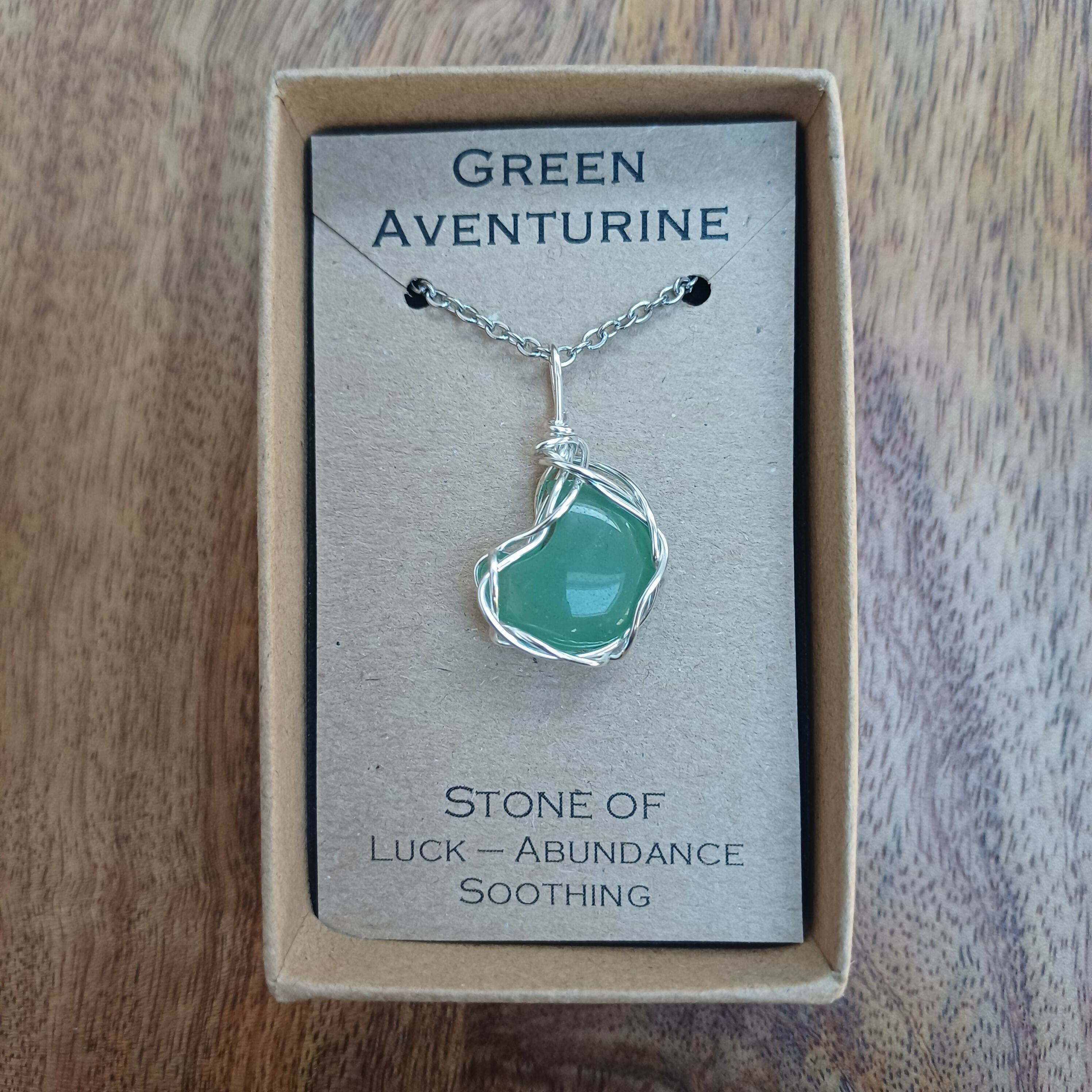 Green Aventurine Wire Wrapped Pendant