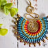 Tropical Blue Macrame Earrings; Boho Colourful Dopamine Colourful Statement Earrings