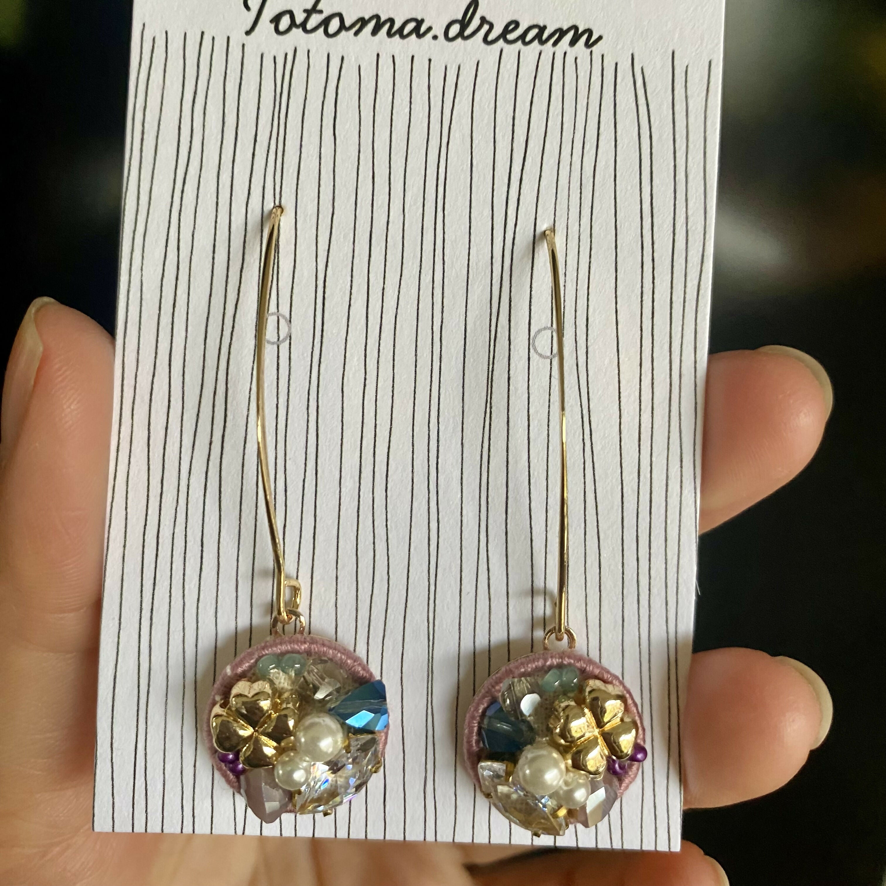 Crystal Earrings (Long Hook)