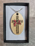 Handcrafted and Engraved Oval Cross Pendant