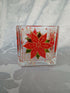 Hand Painted Glass Candle Holder.