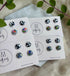 Polymer Clay Stud Pack - Black and White and Colour Pattern