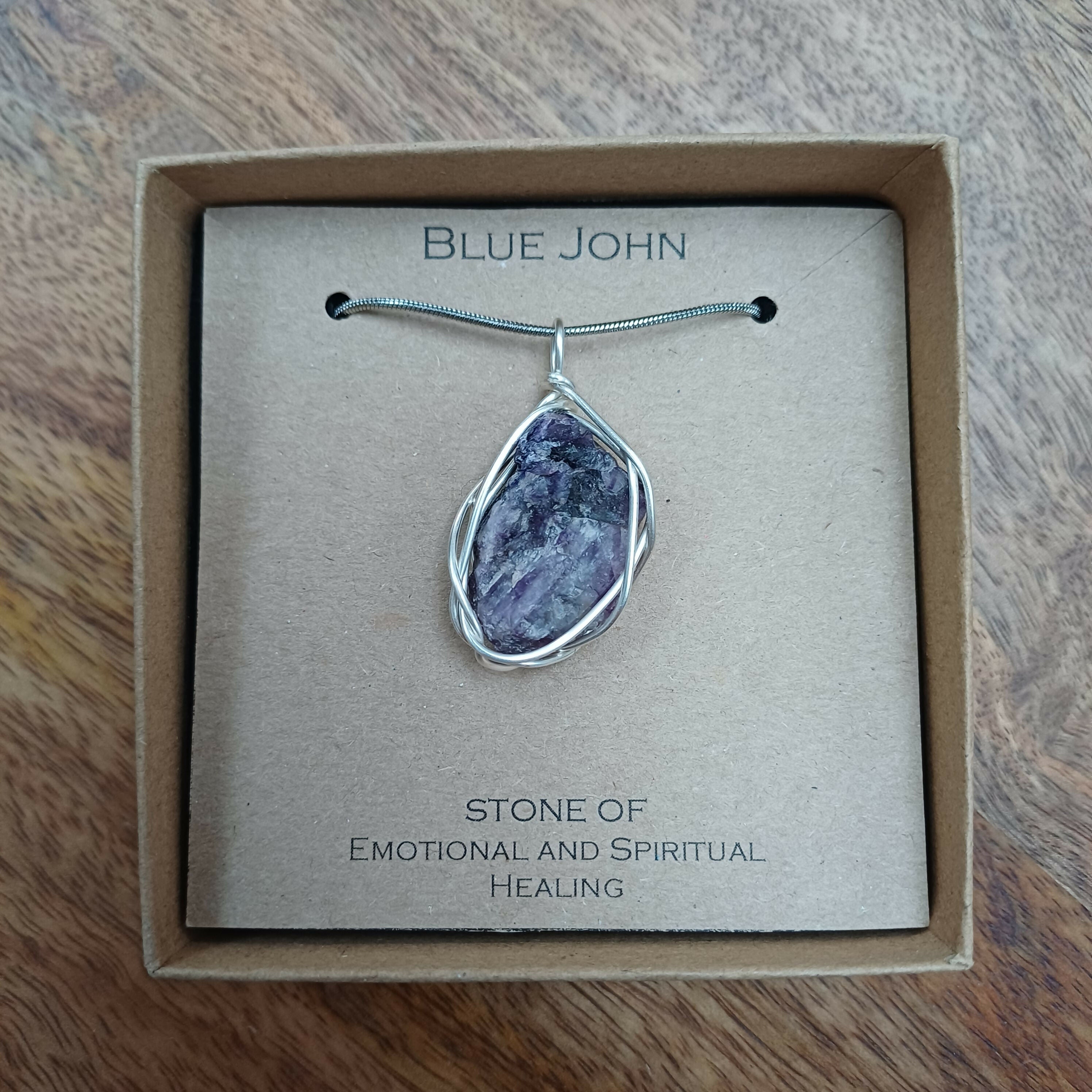 Blue John Wire Wrapped Pendant