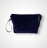 Navy Blue Peacock Feathers Velvet Makeup Bag