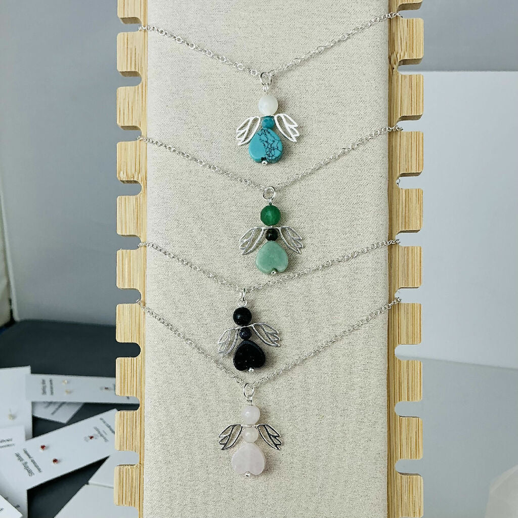 Sterling Silver Fairy / Angel Gemstone Necklace