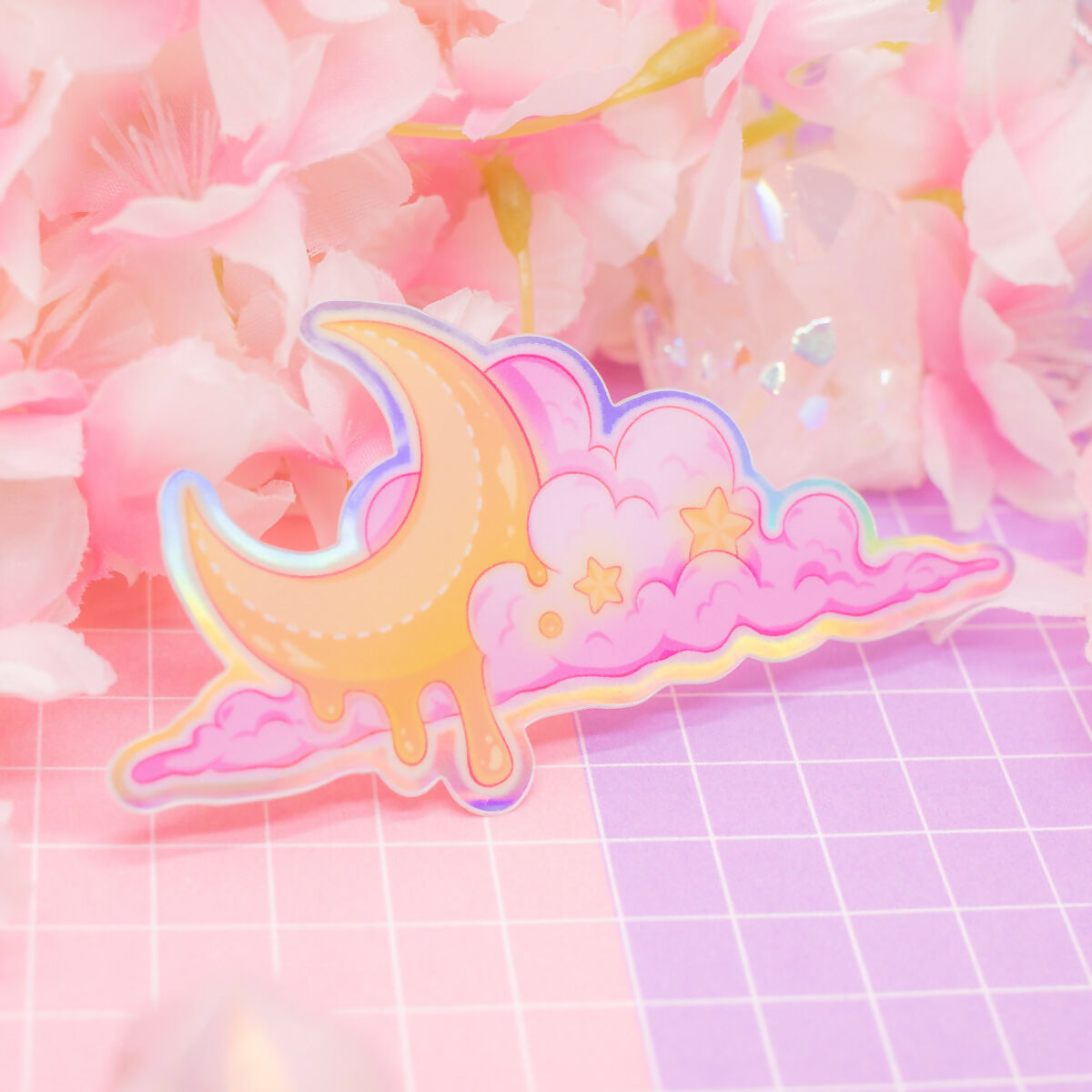 Holographic Sticker - Moon Cloud