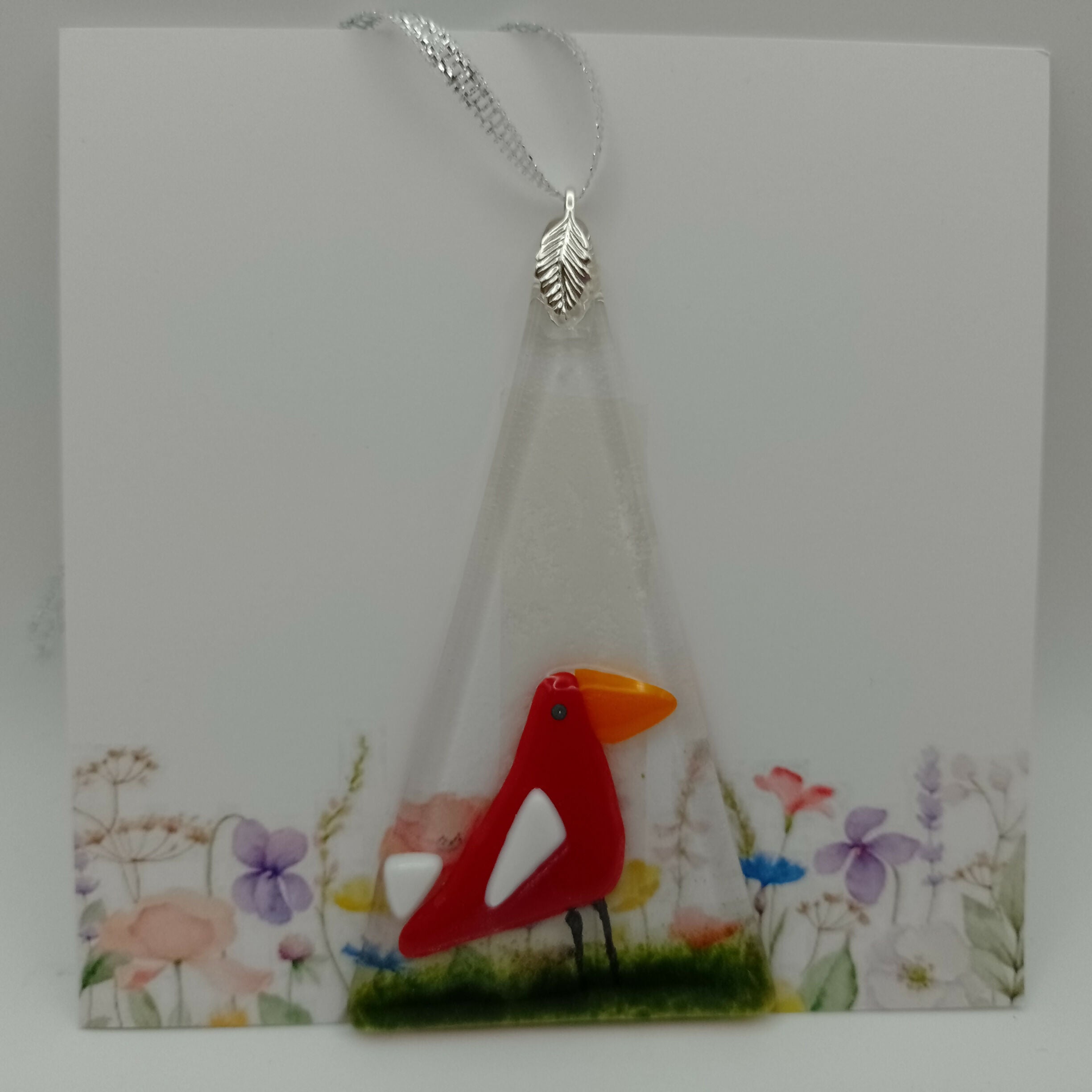 Fused Glass Bird Card