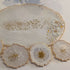 ELEGANT WHITE AND PEARLS HANDMADE RESIN TRAY WITH 4 COASTERS