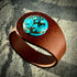 Handcrafted Natural Leather & Mohave Turquoise Gemstone Bracelet - Size S or M