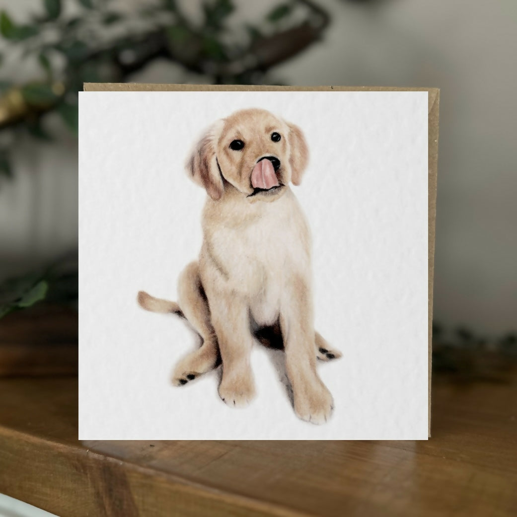 Labrador Puppy Greeting Card – Cute Dog Card – Blank Inside