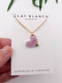 Small Speckled Lilac Heart Necklace