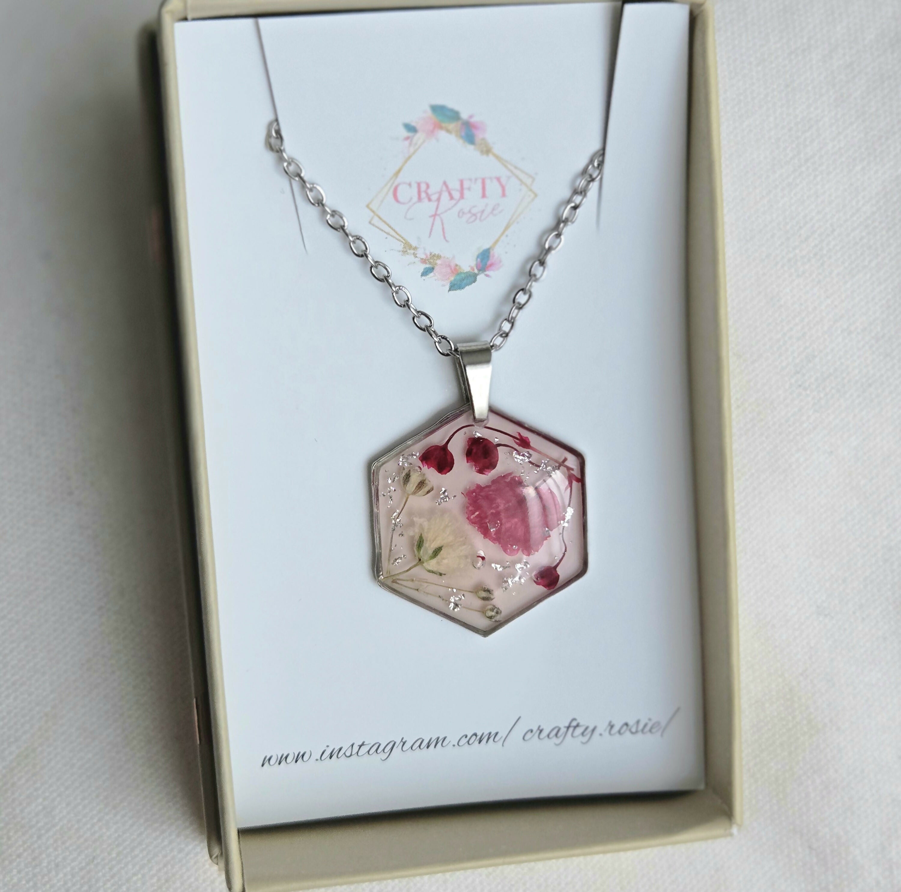 Stainless Steel Real Dried Gypsophila Flowers Necklace