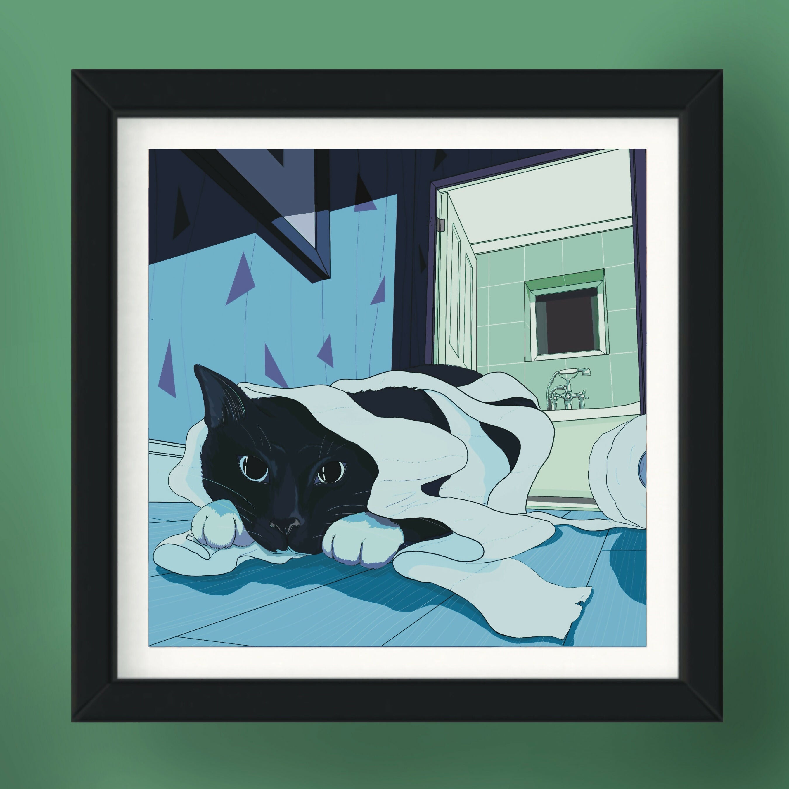 Square Frame - Cat Illustration
