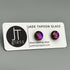 Pink & Purple Flower Dichroic Fused Glass Sterling Silver Stud Earrings - Handmade by Jade Tapson Glass.