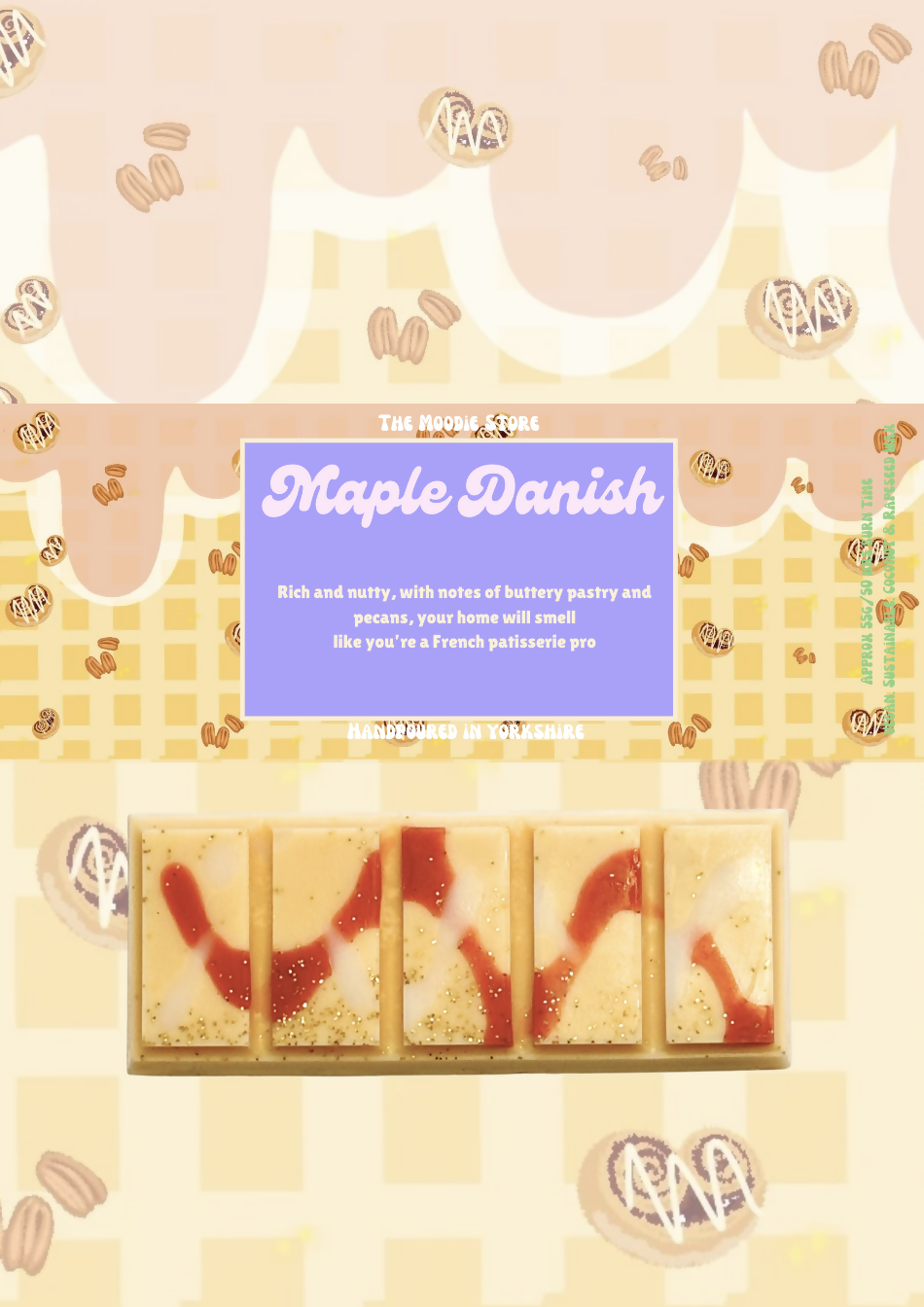 Maple Pecan Danish Fragranced Vegan Wax Melt Snap Bar