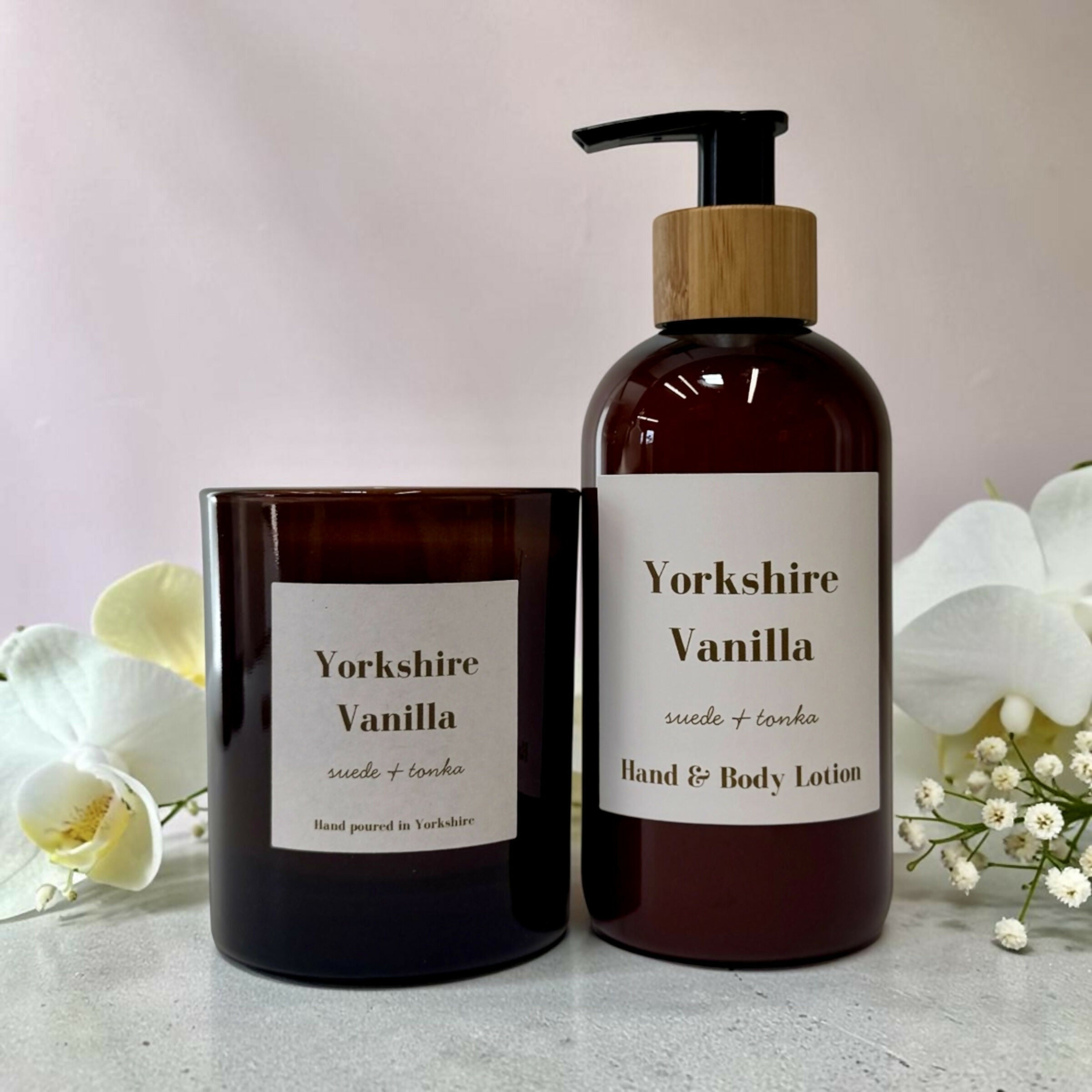 Yorkshire Vanilla - Suede and Tonka Candle and Hand Care Gift Set