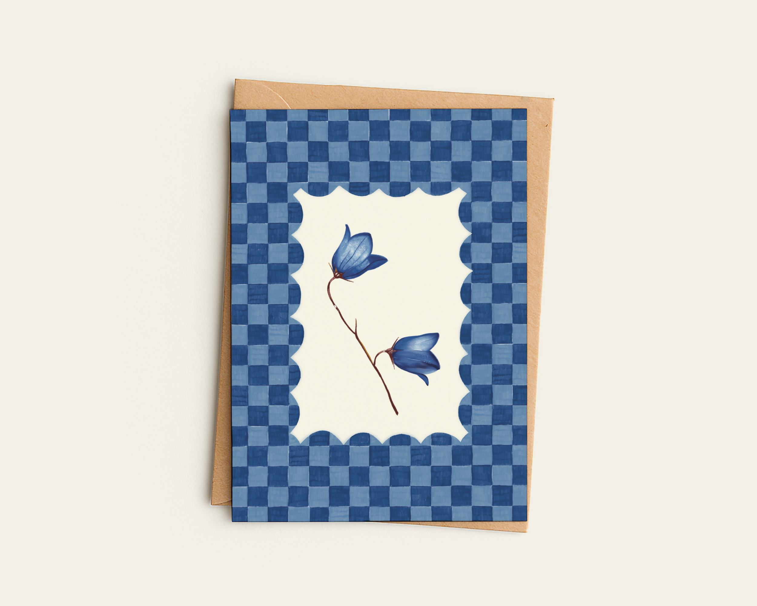 Bluebell Checkered Greetings Card