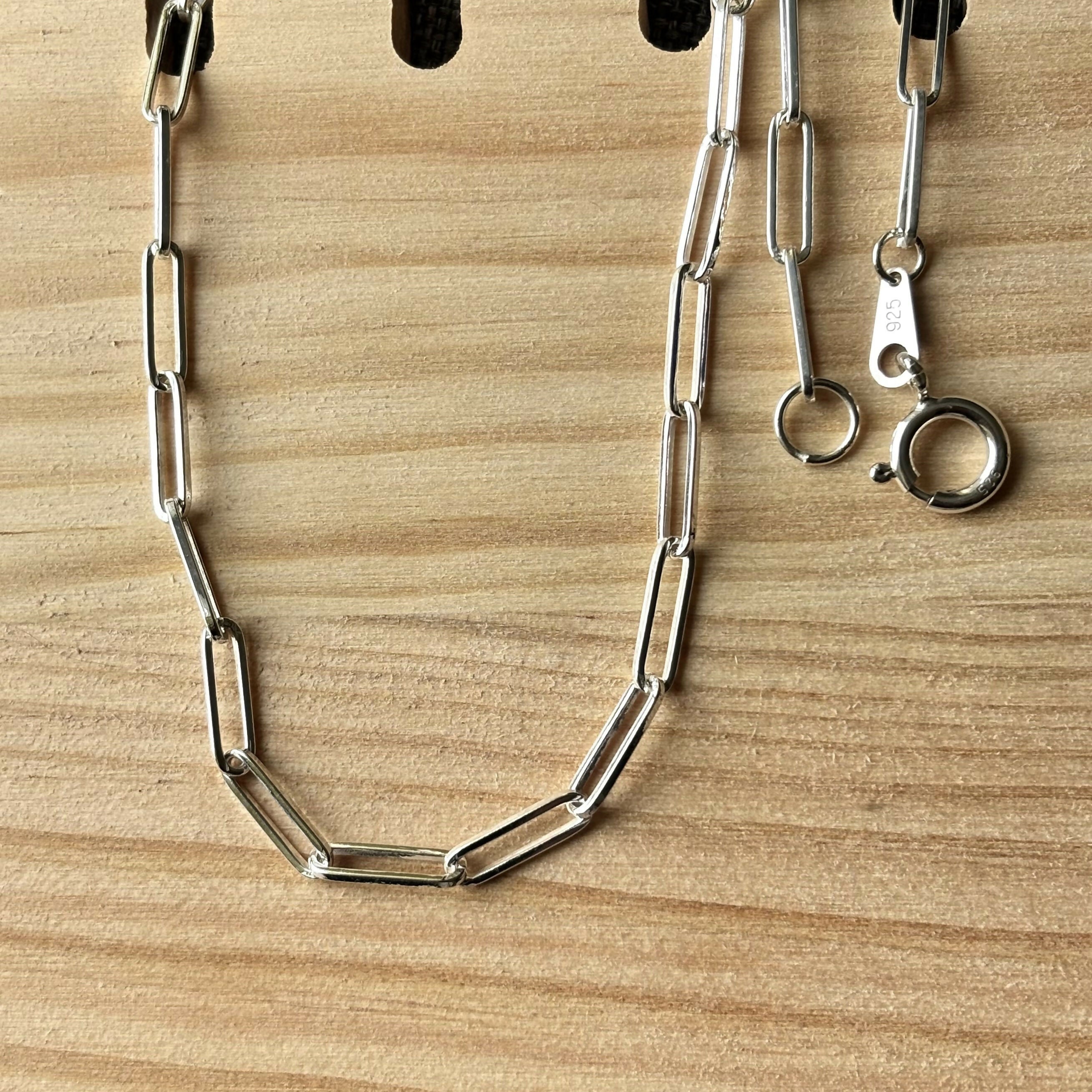 Sterling Silver Paperclip Necklace