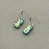 Yellow & Pink Bubble Dichroic Fused Glass Dangle Sterling Silver Earrings - Handmade by Jade Tapson Glass.