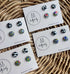 Polymer Clay Stud Pack - Black and White and Colour Pattern