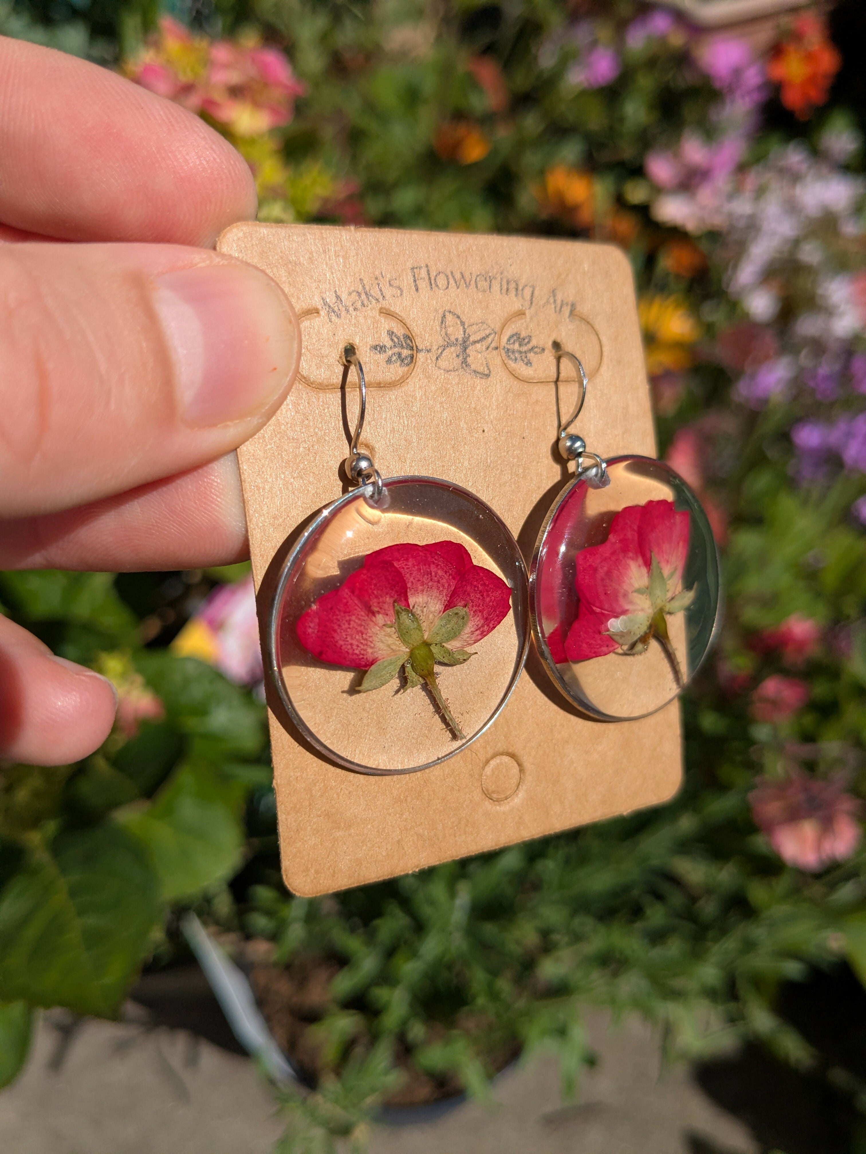 PRESSED ROSE EARRINGS