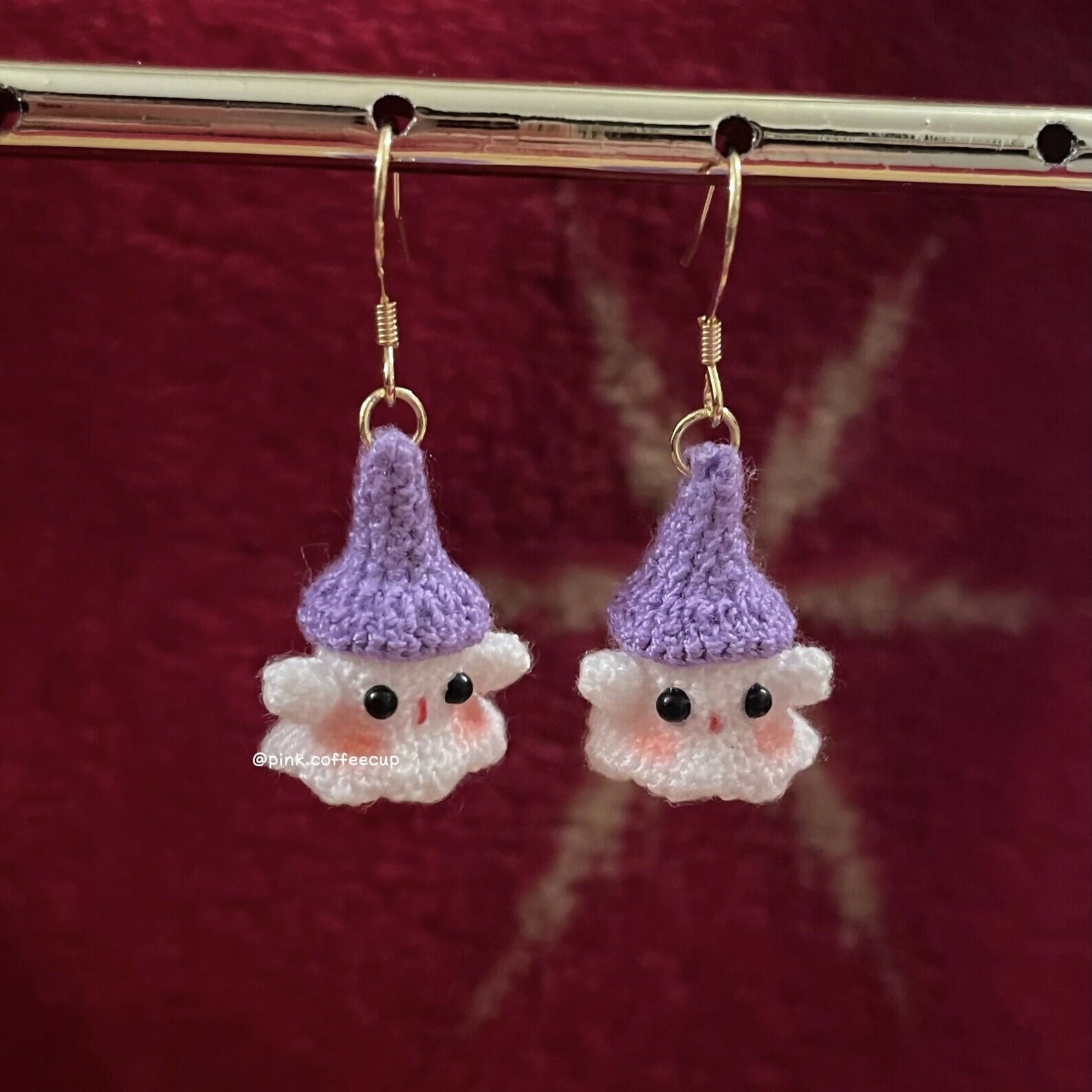 Micro Crochet Halloween Ghosts Drop and Dangle Earrings