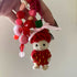 Strawberry felt friend keyring