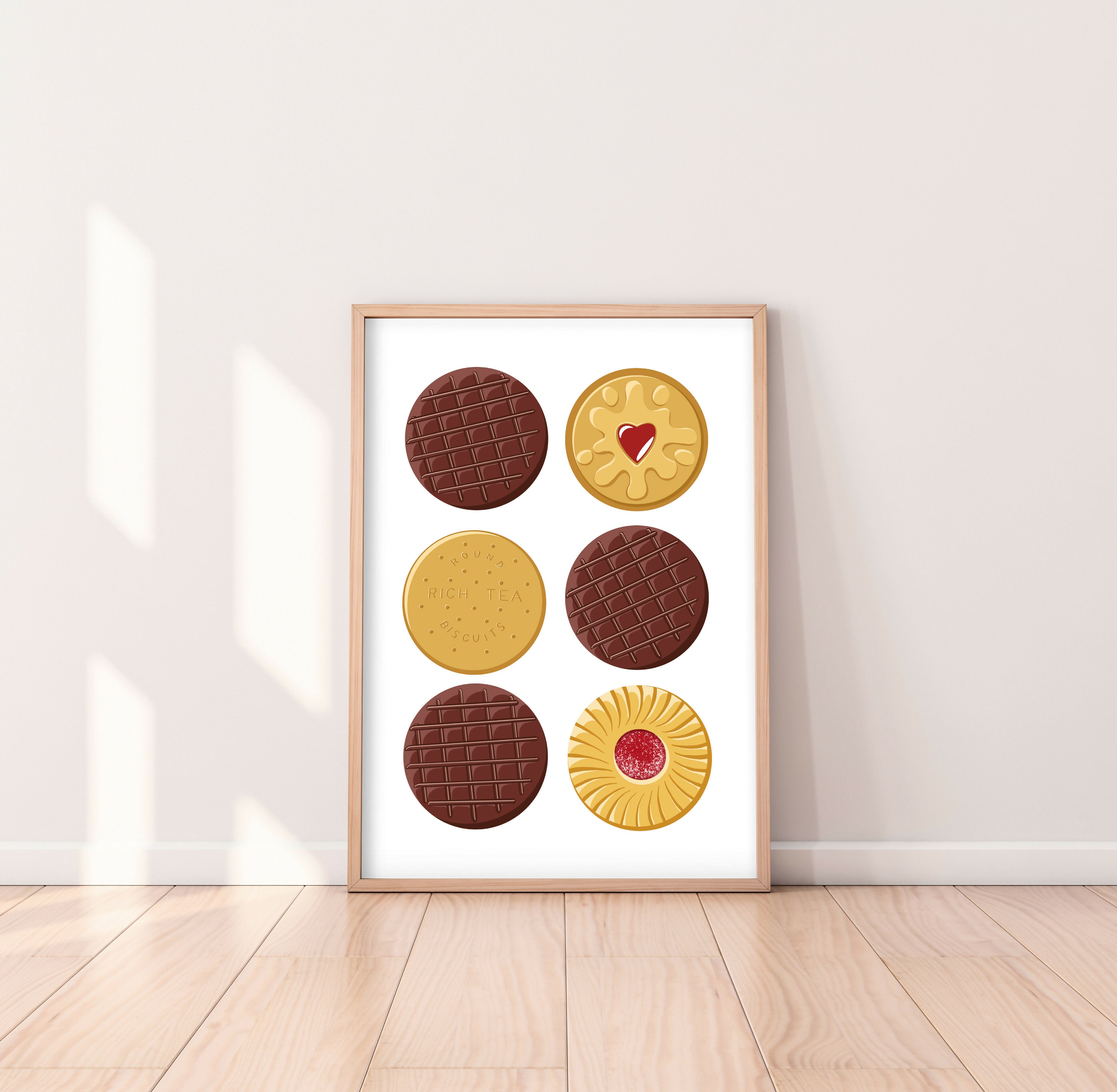 Chocolate and Jam Biscuits A4 Art Print