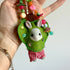 Apple Bunny Green Felt Keyring
