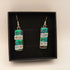 Green, Blue and Silver Dichroic Glass Earrings