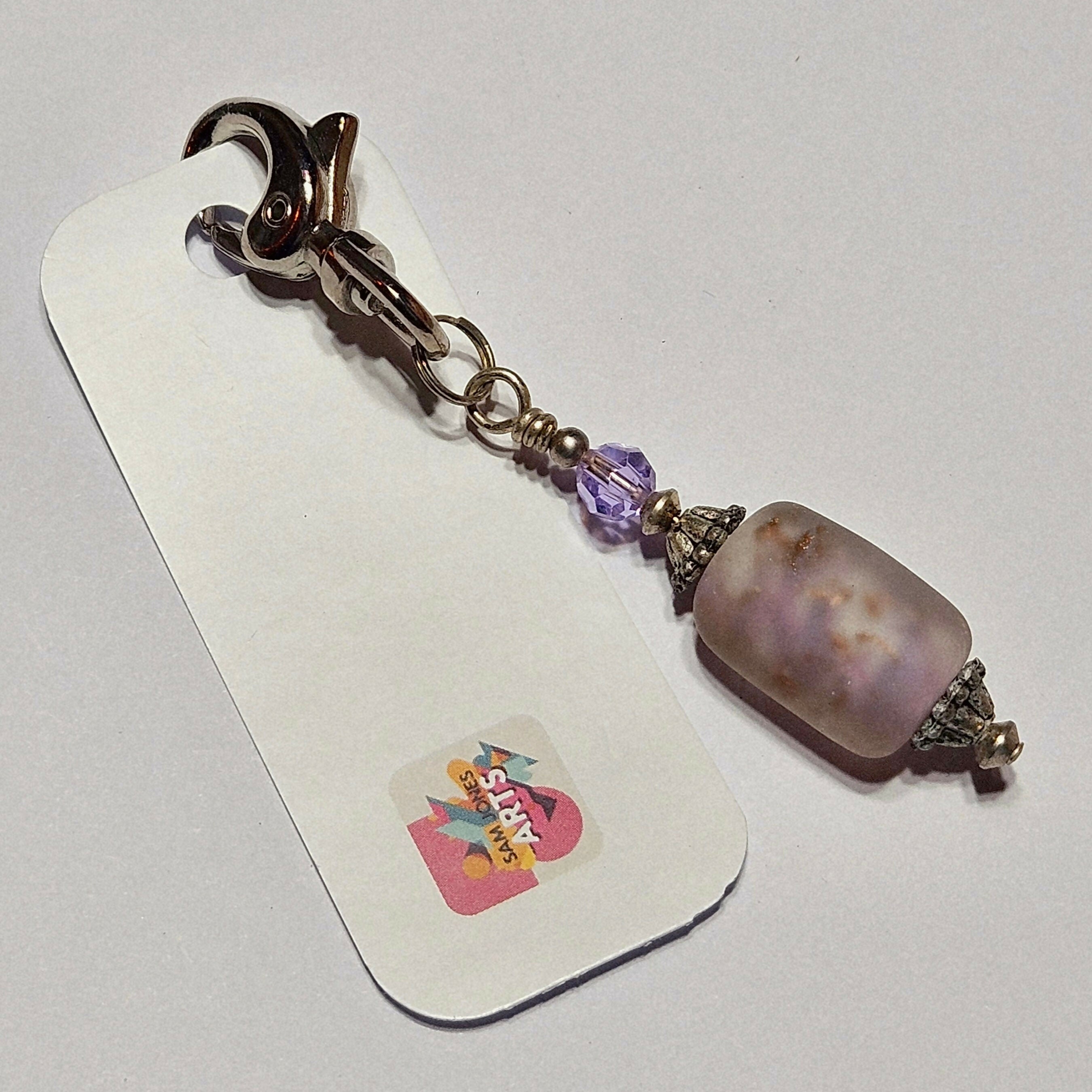 CHARMING GLASS BAG CHARM/KEYRING