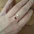 Handmade Adjustable Silver Acorn Ring With Amber, Size O