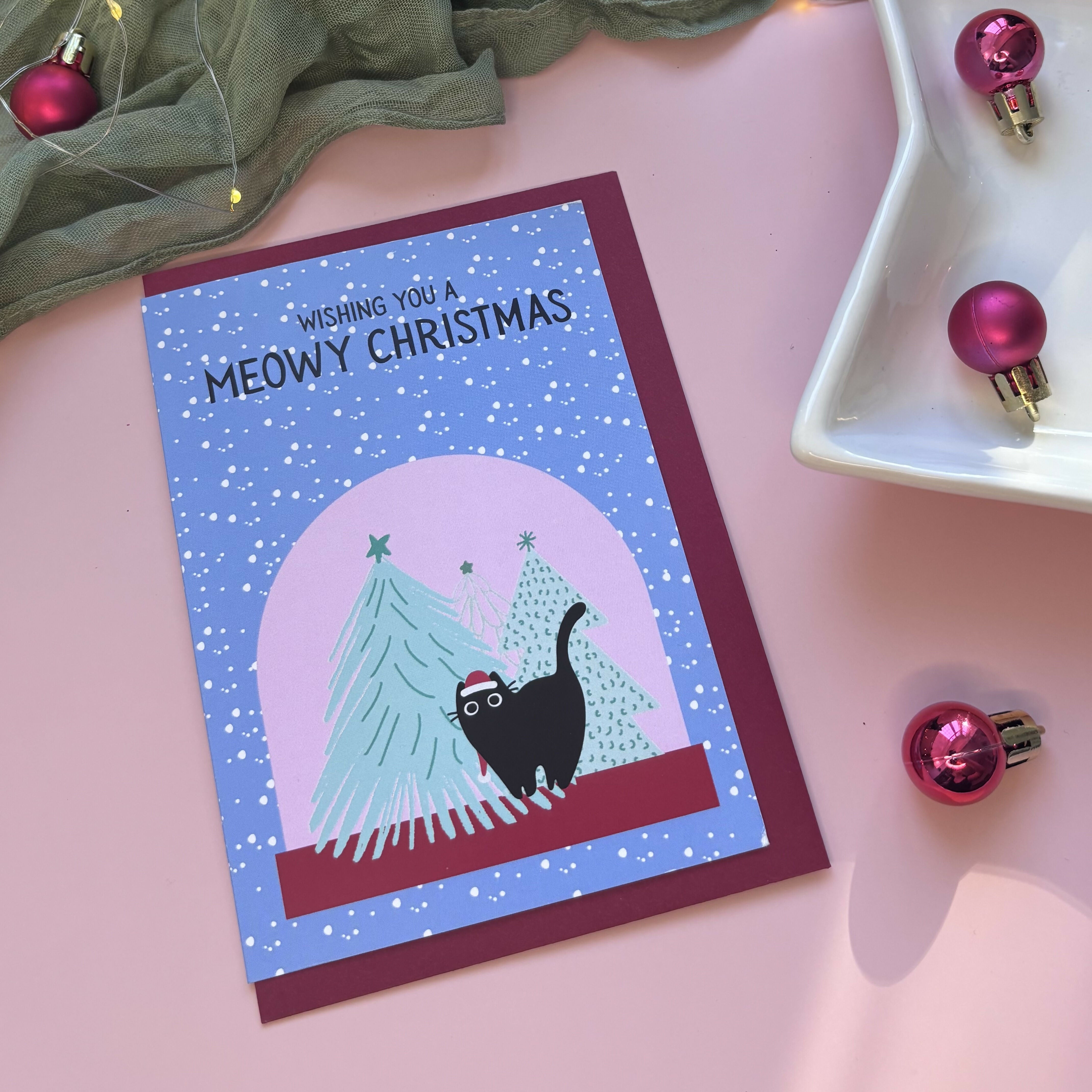 Meowy Christmas Greetings Card