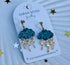 Stormy Raincloud hoops with lightning bolts