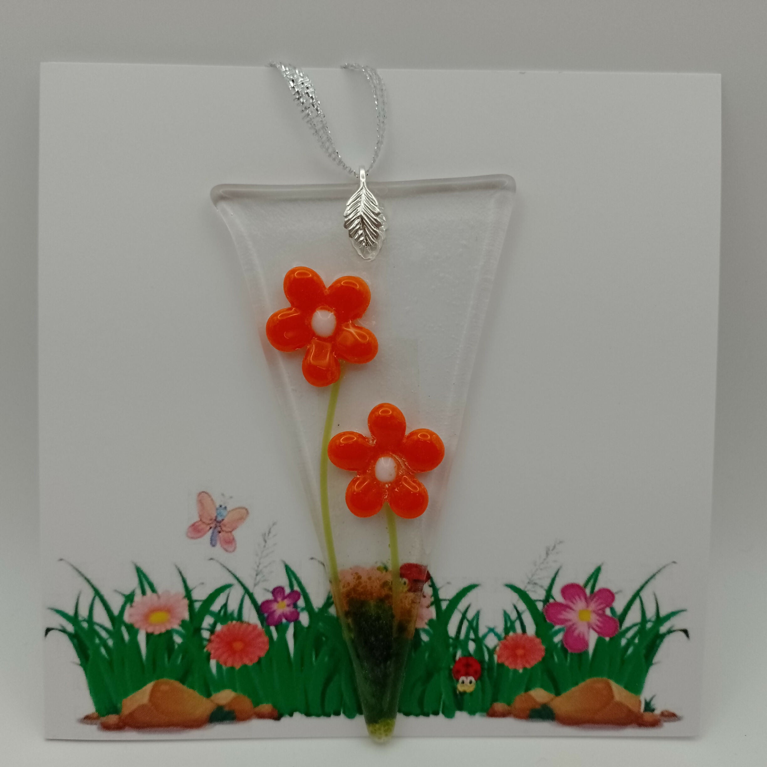 Fused Glass Flower Card