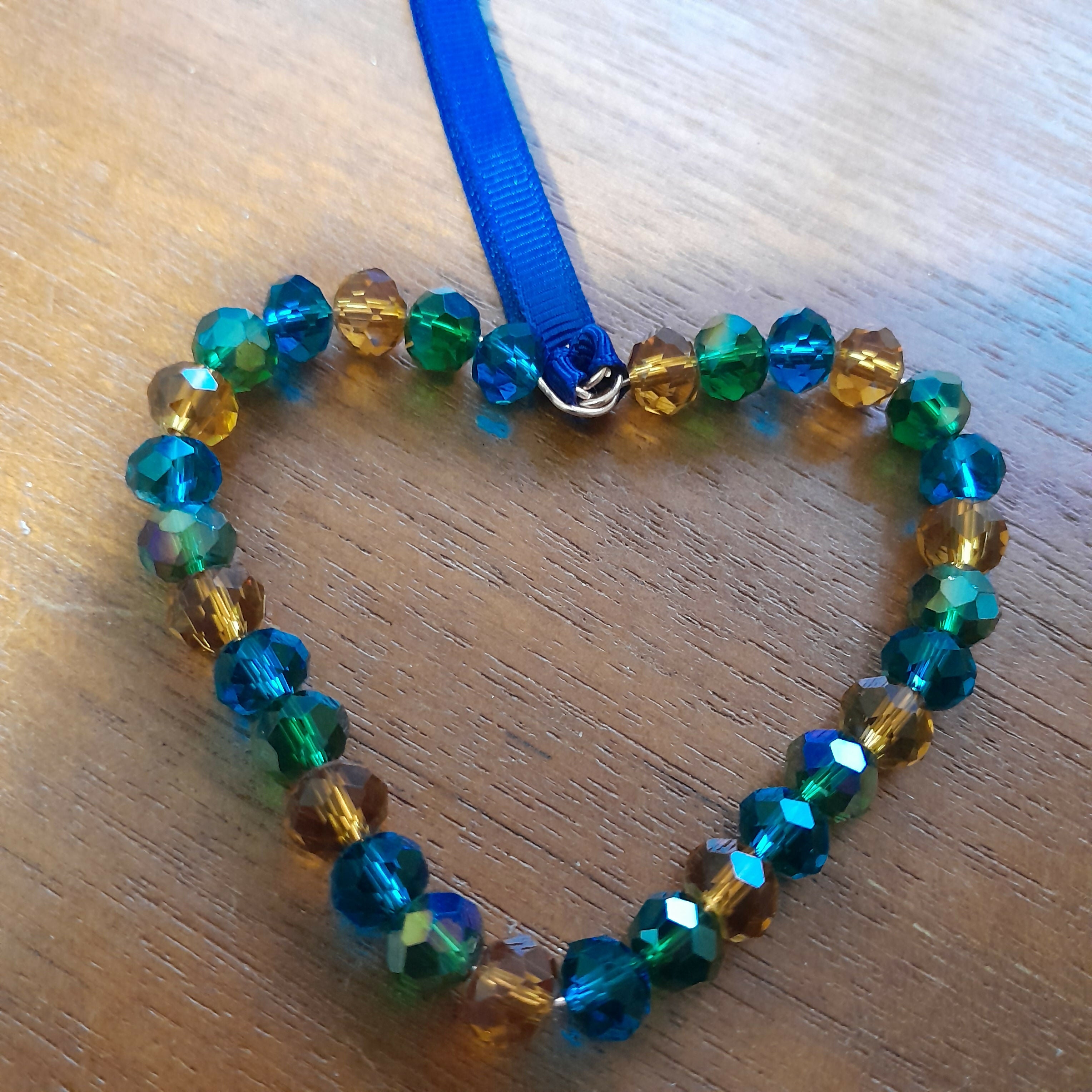 Love Token/Tree Jewellery Pure Copper Wire with Faceted Glass Beads.