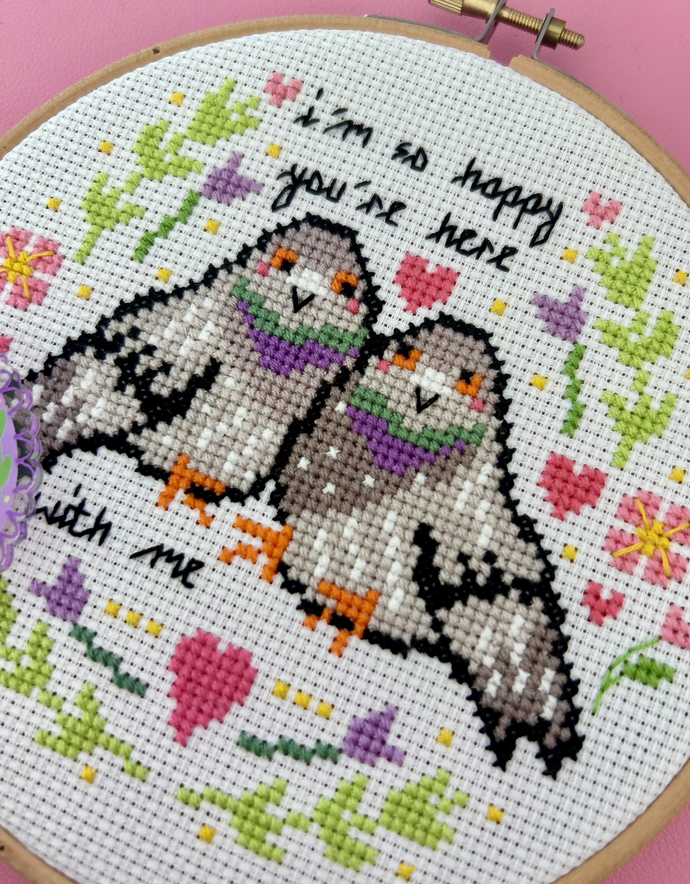 I'm So Happy You're Here With Me (Pigeons) *Cross Stitch Kit*