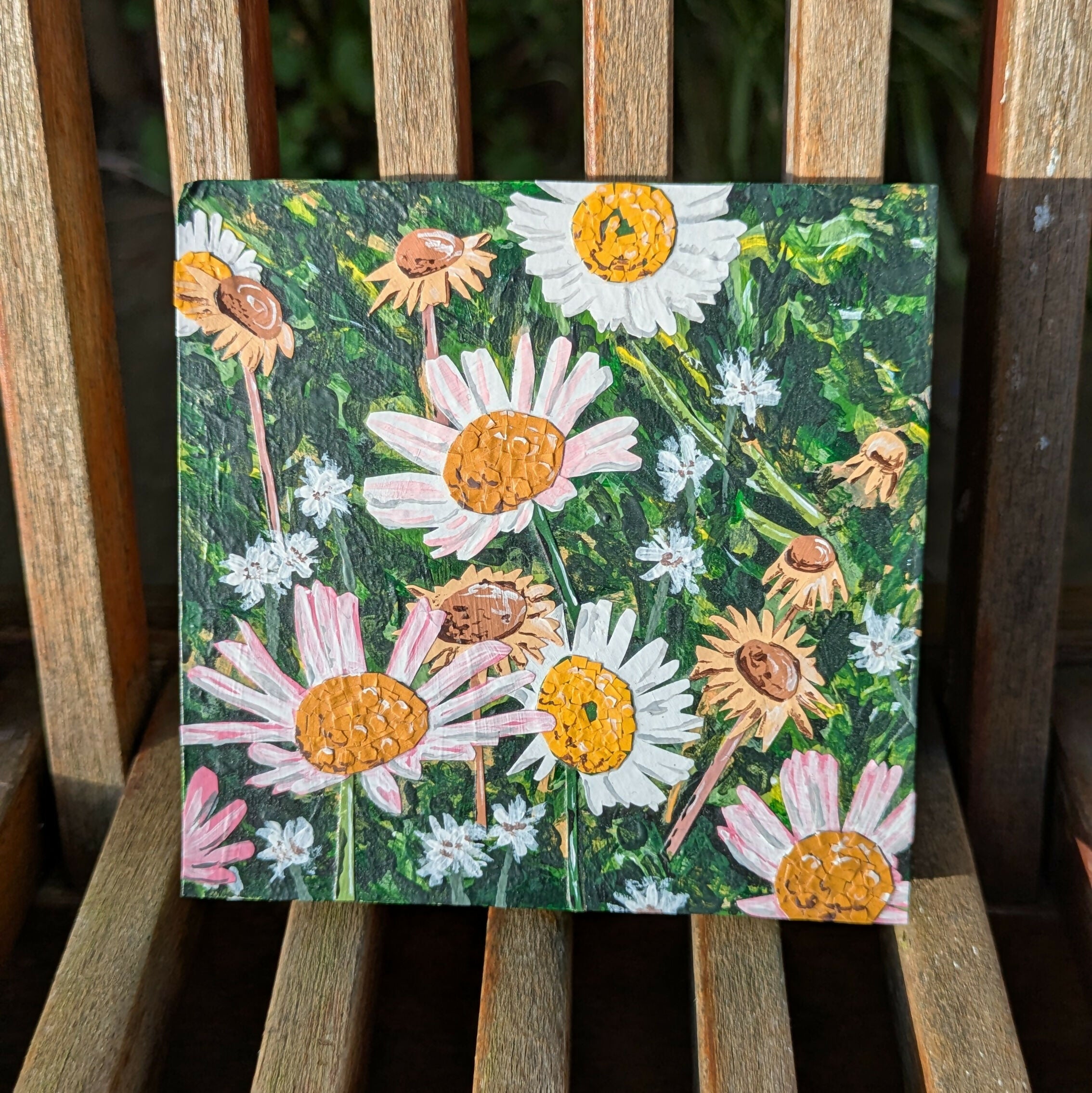 Daisies - Mixed Media Mini Panel