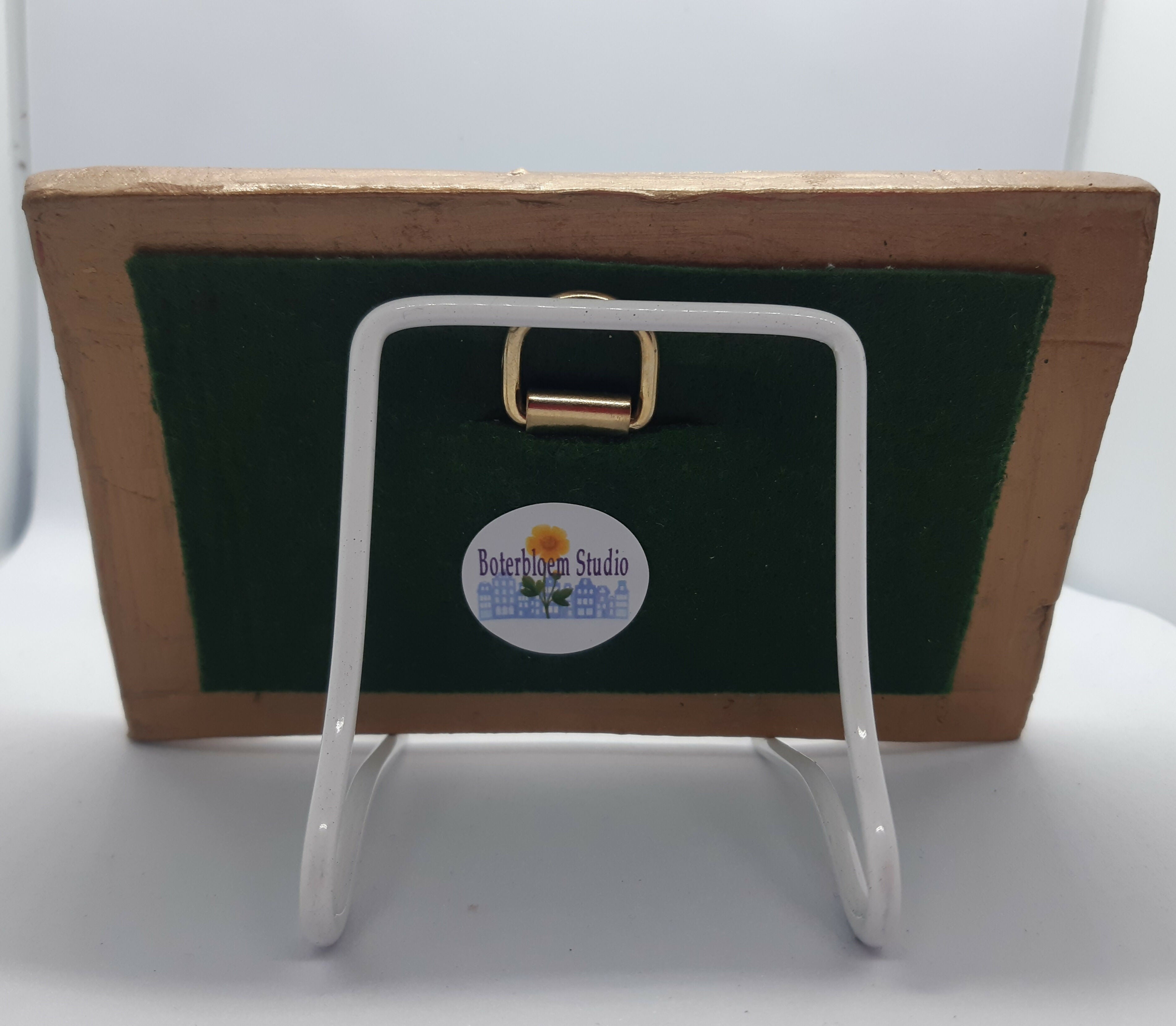 Clay Toadstool and Hedgehog Painted Tile