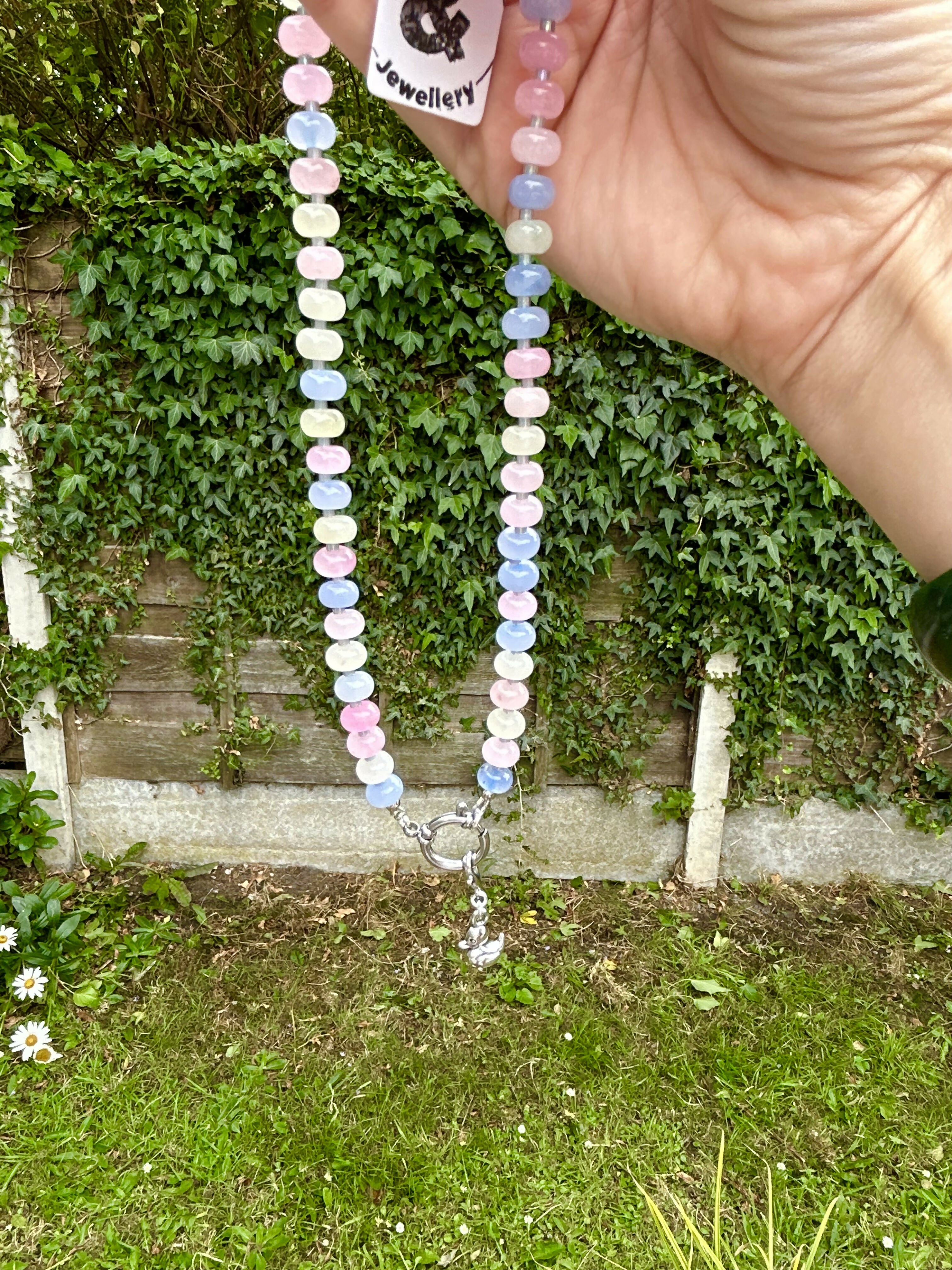 Rondel bead Charm necklace