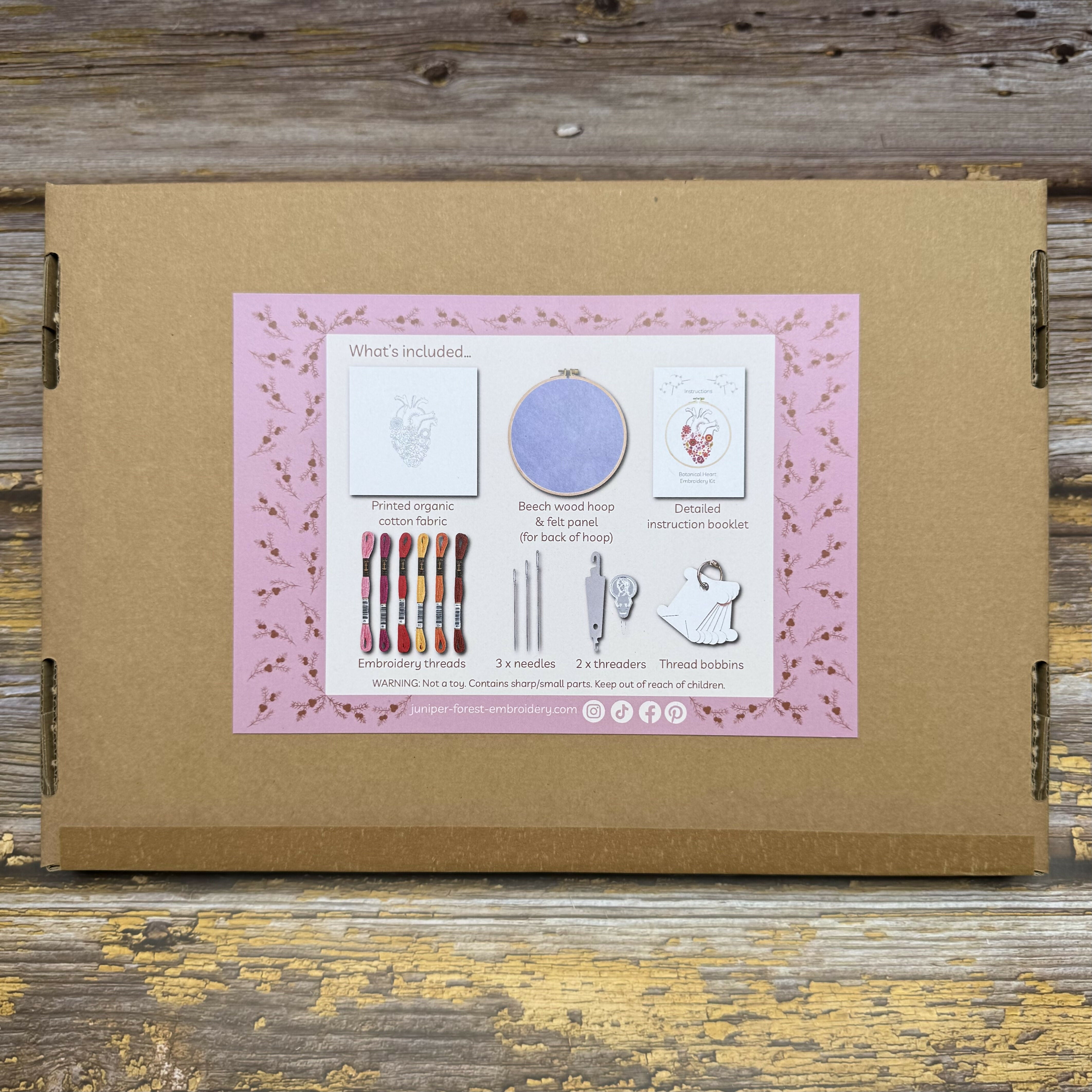 Botanical Heart Embroidery Kit