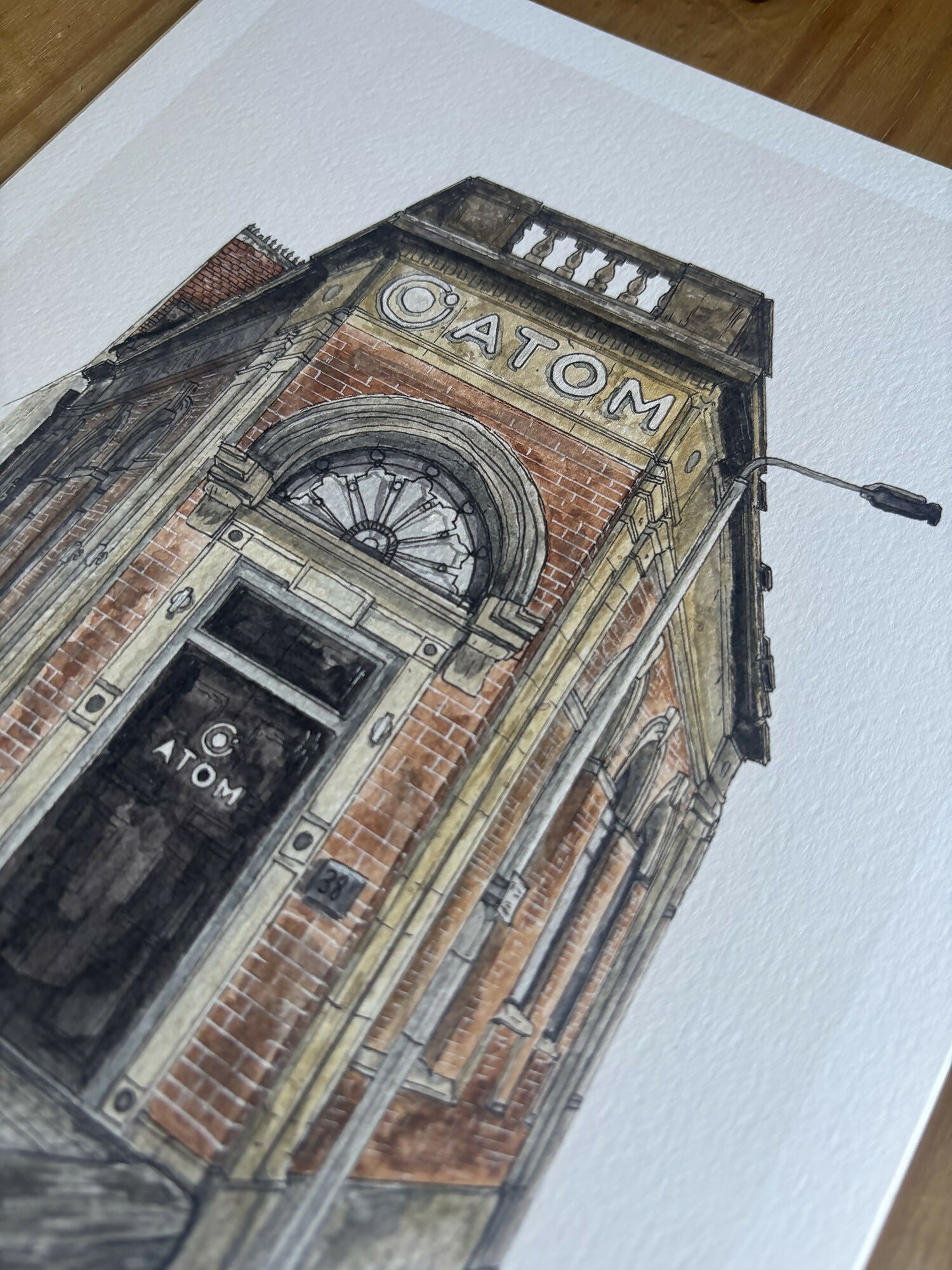 Hull Attractions of the Avenues Watercolour Print A4 / Atom Bar