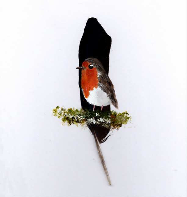 Robin Feather Painting