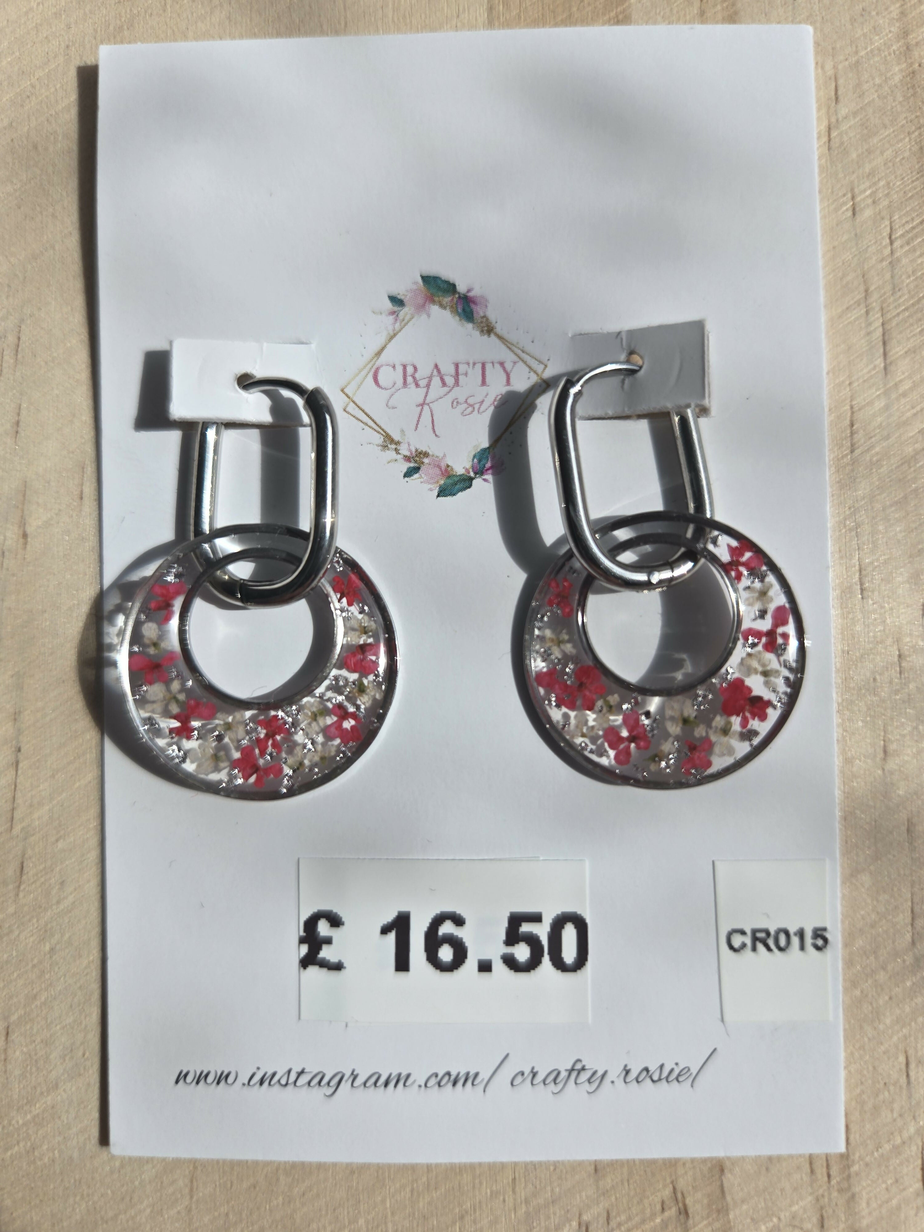 Stainless Steel Real Queen Anne's Lace Flowers Dangle Earrings