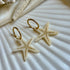 Large, engraved Starfish earrings
