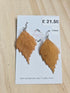 Stainless Steel Real Leaf Dangle Earrings