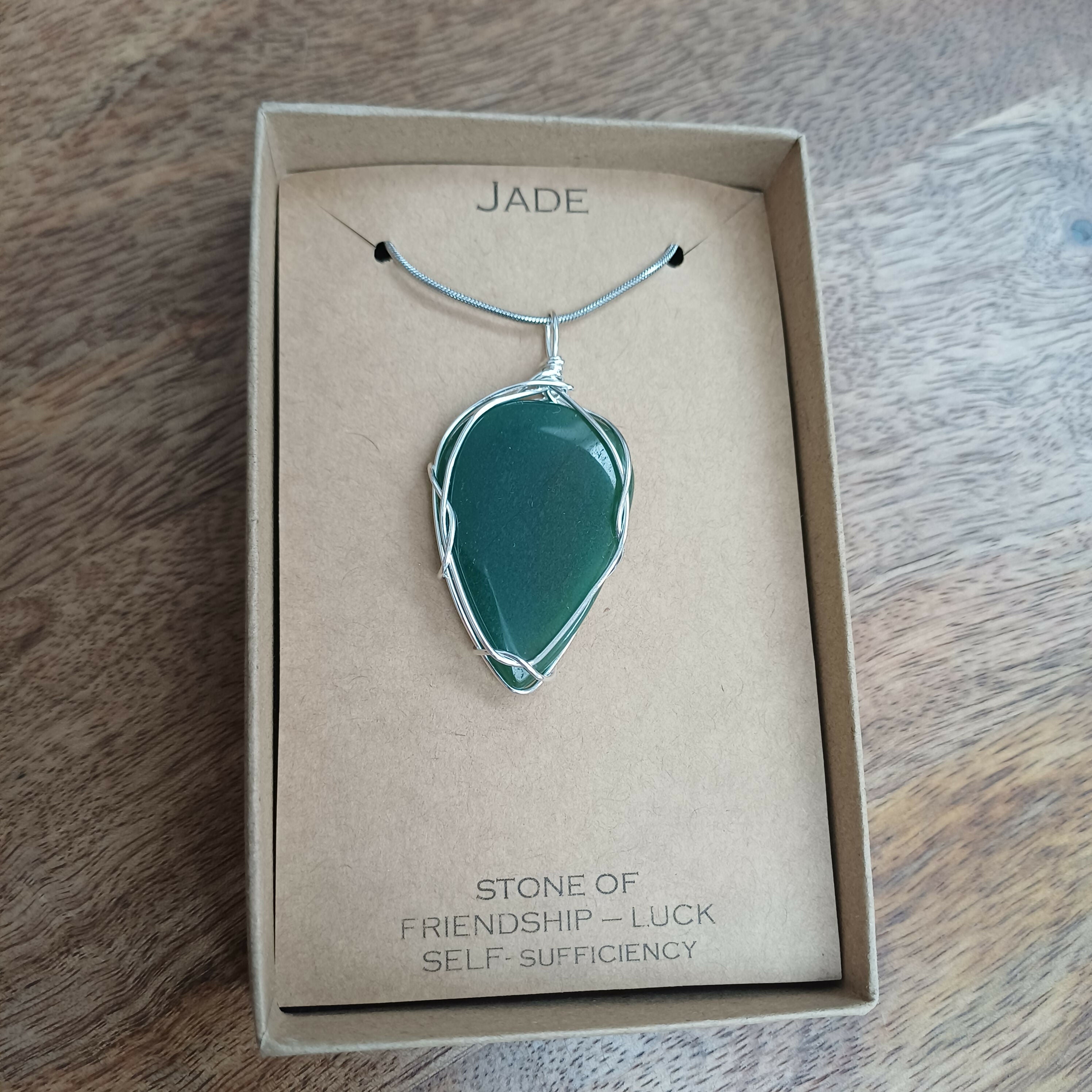 Jade Wire Wrapped Pendant