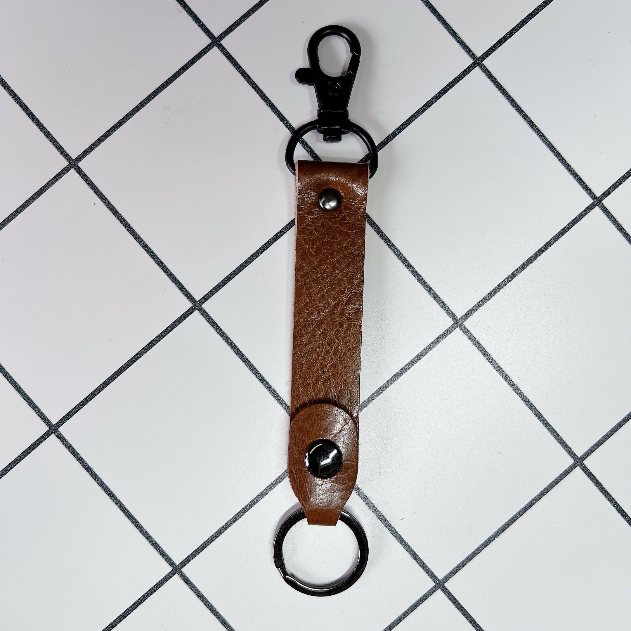 LoopLock Leather Keychain (Brass Hardware)