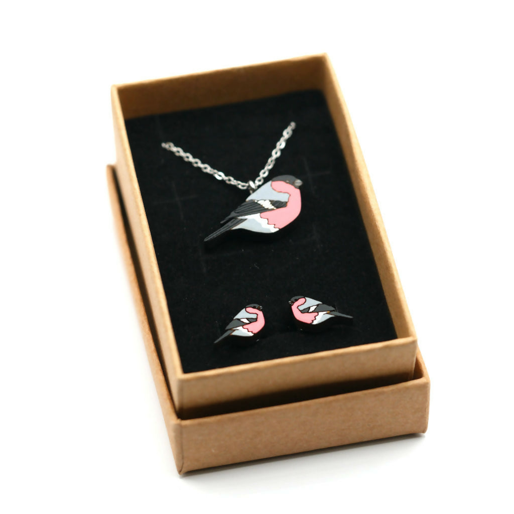 Bullfinch Necklace and Stud Earrings Set