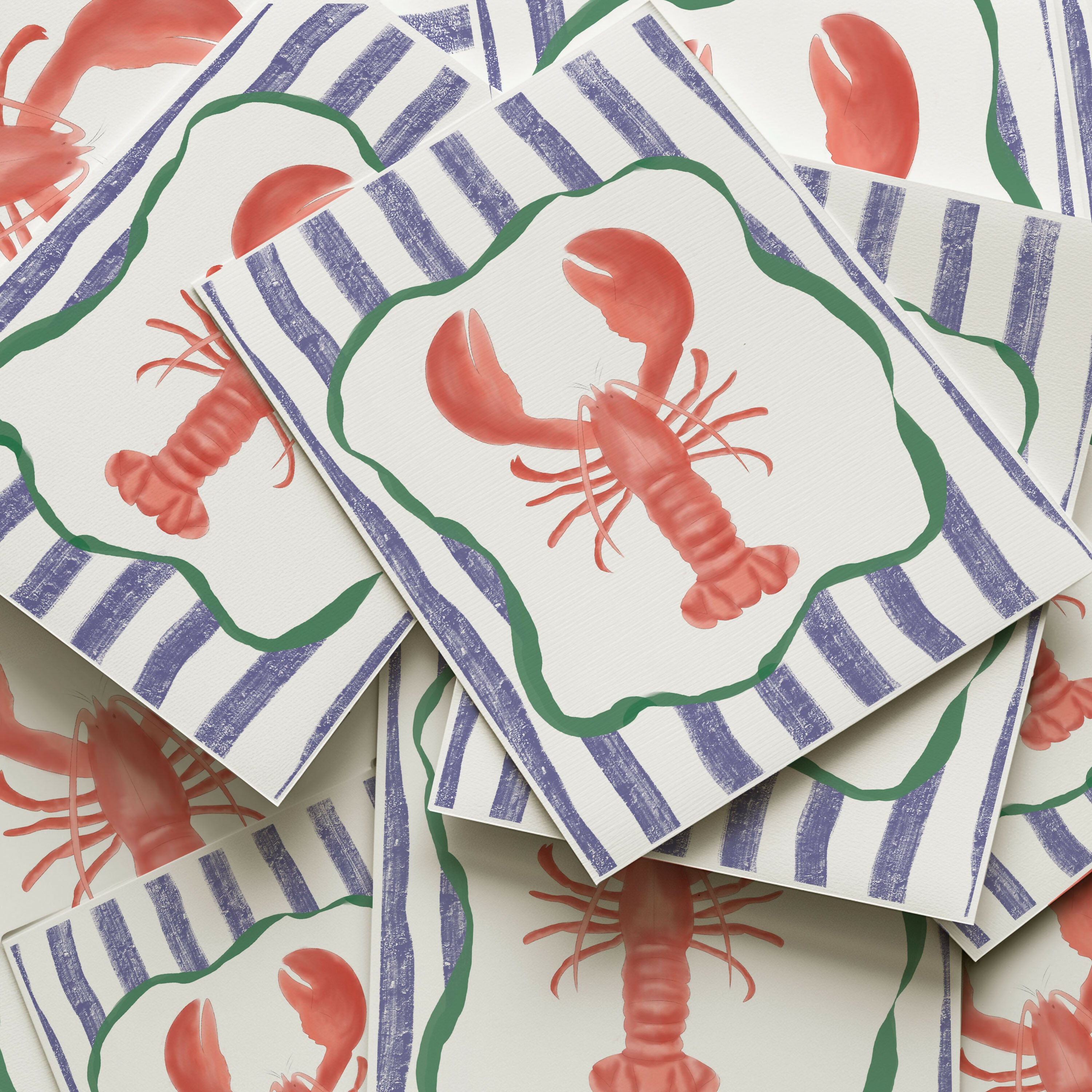 STRIPE LOBSTER KITCHEN PRINT